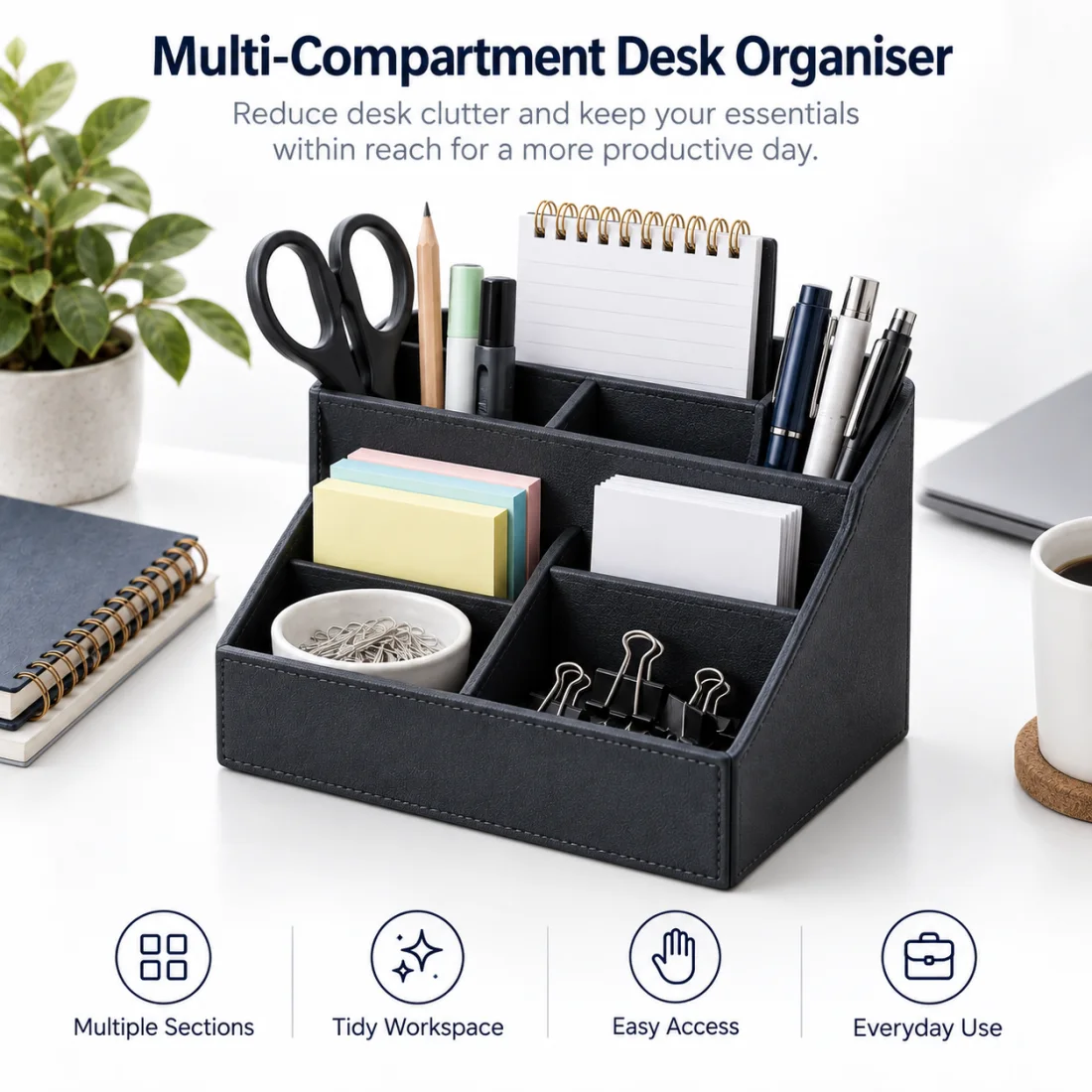 Multi-Compartment Desk Organiser